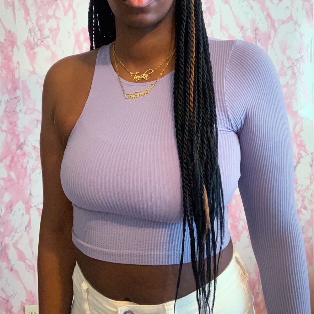 NWT Cropped 1 Sleeve Shirt